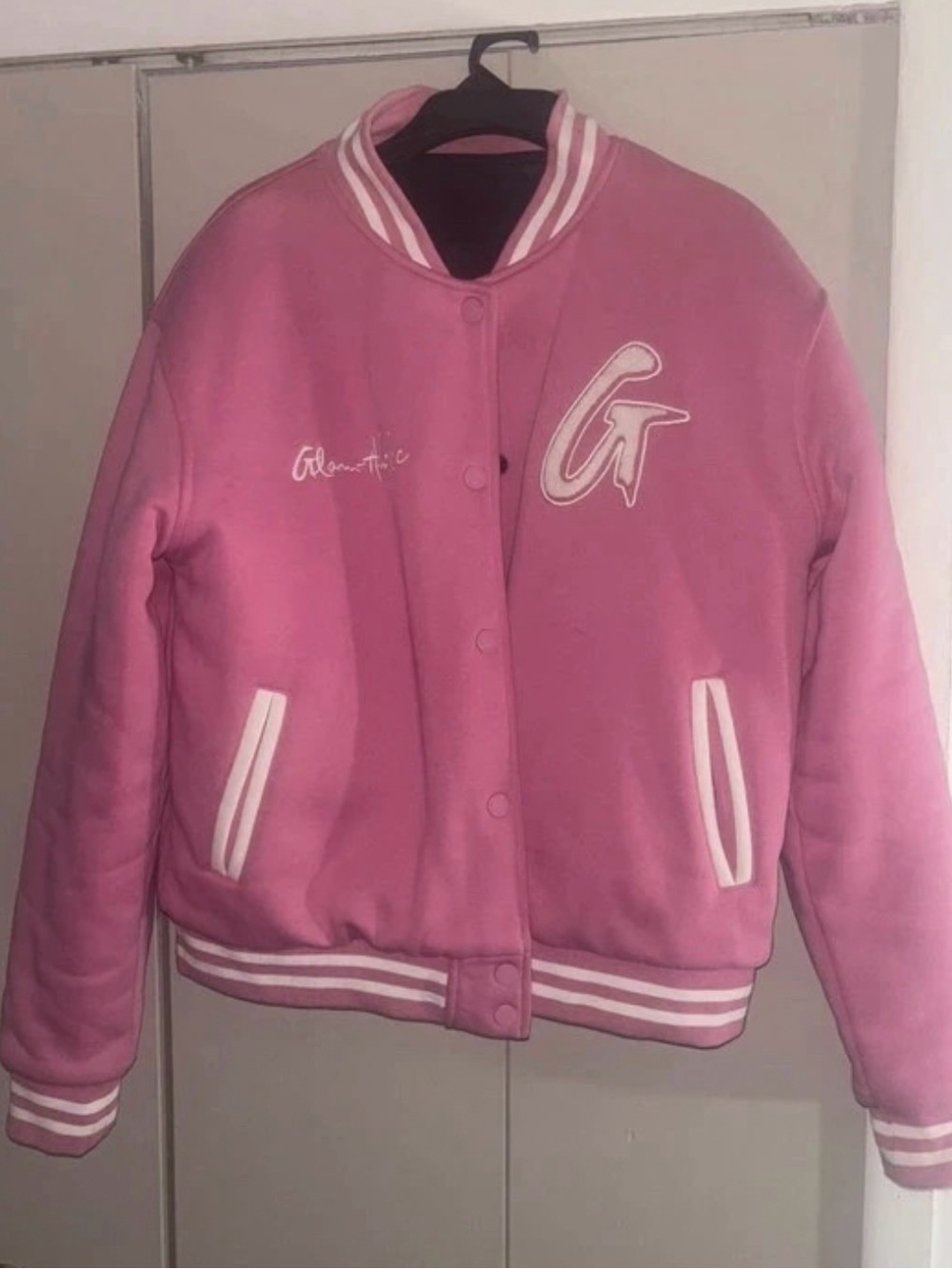 GT Pink Varsity Jacket with Contrast Trim
